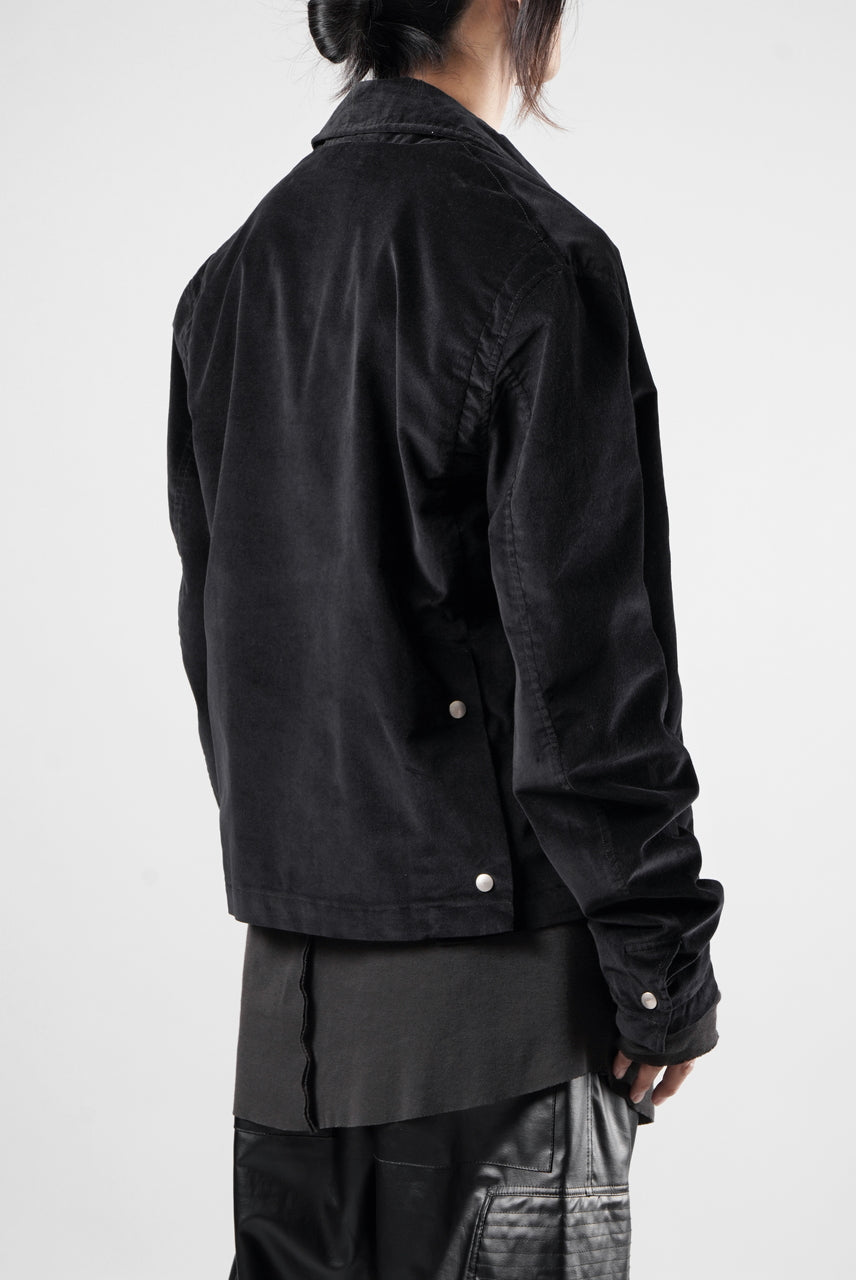 Load image into Gallery viewer, thom/krom TRUCKER JACKET / VELVET STRETCH (BLACK)