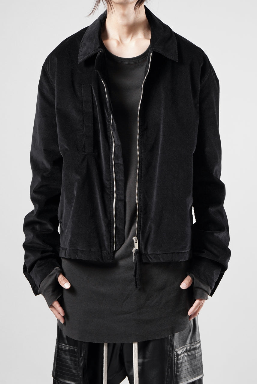 Load image into Gallery viewer, thom/krom TRUCKER JACKET / VELVET STRETCH (BLACK)