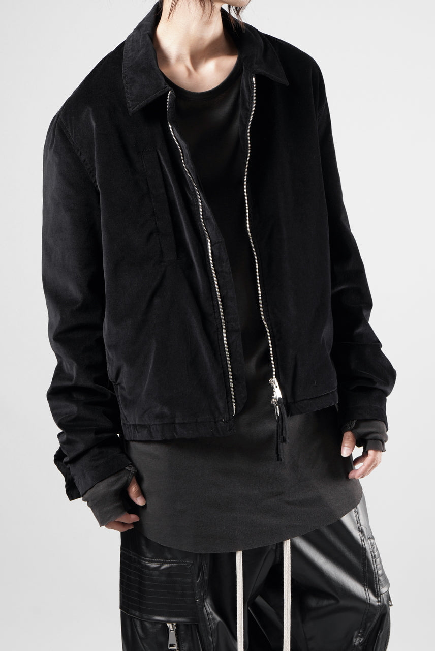 Load image into Gallery viewer, thom/krom TRUCKER JACKET / VELVET STRETCH (BLACK)