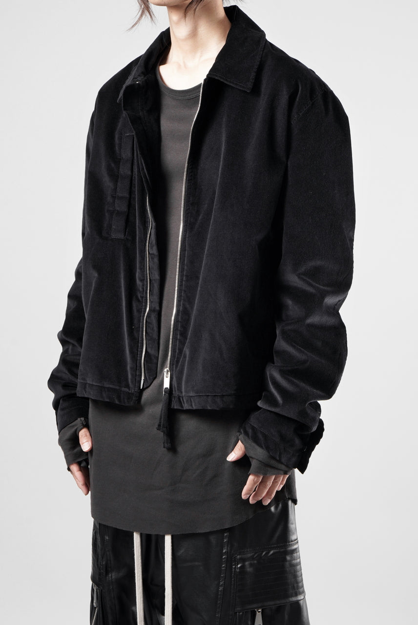 Load image into Gallery viewer, thom/krom TRUCKER JACKET / VELVET STRETCH (BLACK)