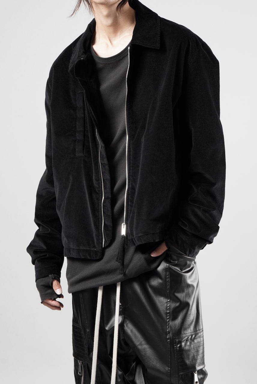Load image into Gallery viewer, thom/krom TRUCKER JACKET / VELVET STRETCH (BLACK)