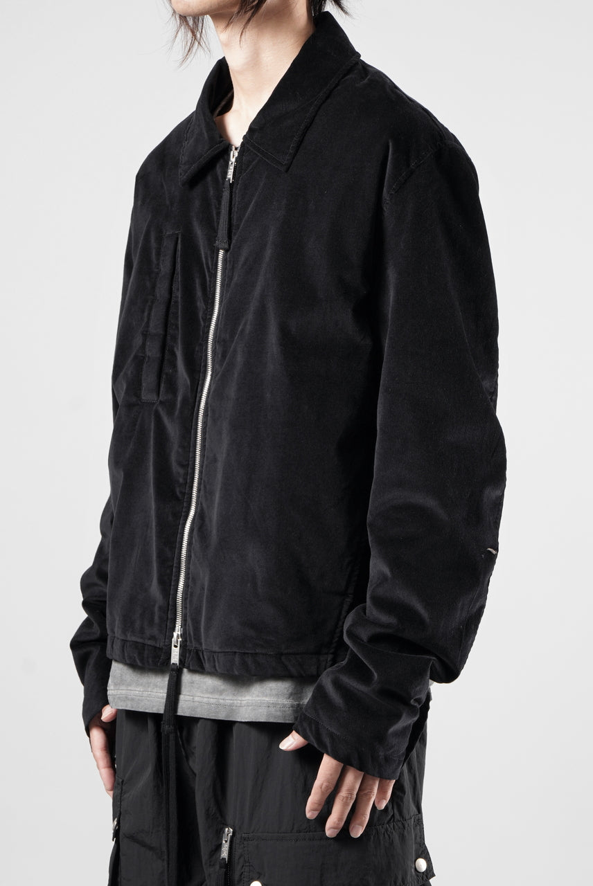 Load image into Gallery viewer, thom/krom TRUCKER JACKET / VELVET STRETCH (BLACK)