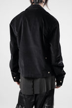 Load image into Gallery viewer, thom/krom TRUCKER JACKET / VELVET STRETCH (BLACK)