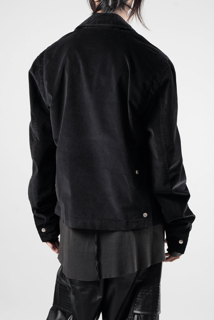 Load image into Gallery viewer, thom/krom TRUCKER JACKET / VELVET STRETCH (BLACK)