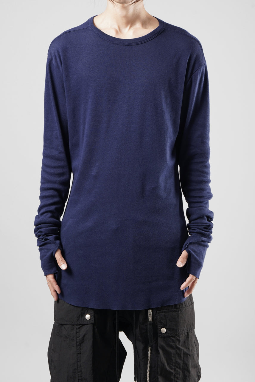 画像をギャラリービューアに読み込む, thom/krom OUTSIDE SEAMS LONG SLEEVE T-SHIRT / LIGHT &amp; SOFT RIB COTTON (ECLIPSE BLUE)