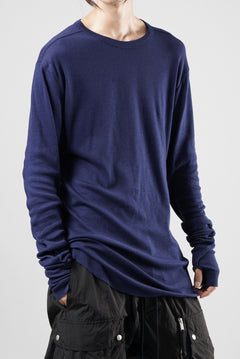 画像をギャラリービューアに読み込む, thom/krom OUTSIDE SEAMS LONG SLEEVE T-SHIRT / LIGHT &amp; SOFT RIB COTTON (ECLIPSE BLUE)