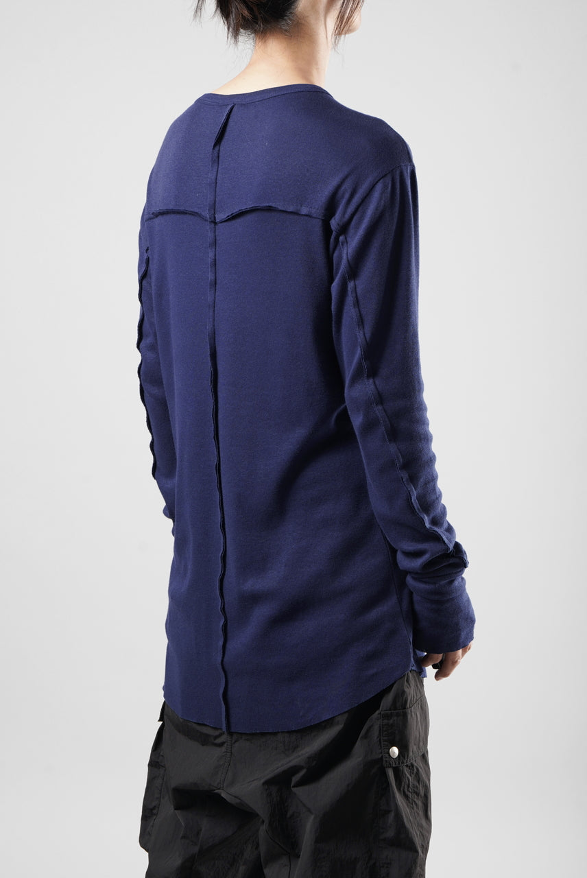 画像をギャラリービューアに読み込む, thom/krom OUTSIDE SEAMS LONG SLEEVE T-SHIRT / LIGHT &amp; SOFT RIB COTTON (ECLIPSE BLUE)