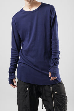 画像をギャラリービューアに読み込む, thom/krom OUTSIDE SEAMS LONG SLEEVE T-SHIRT / LIGHT &amp; SOFT RIB COTTON (ECLIPSE BLUE)