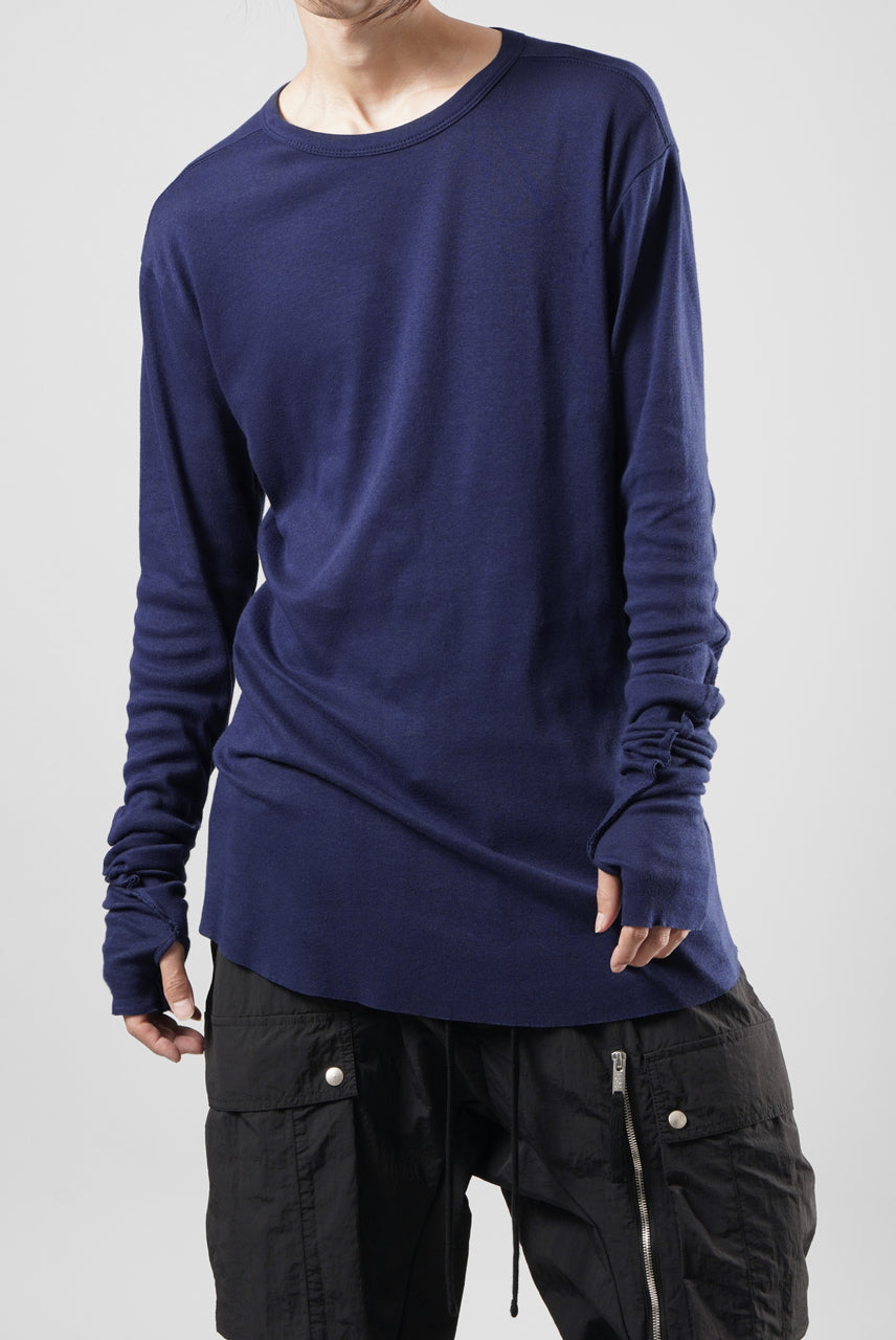 画像をギャラリービューアに読み込む, thom/krom OUTSIDE SEAMS LONG SLEEVE T-SHIRT / LIGHT &amp; SOFT RIB COTTON (ECLIPSE BLUE)