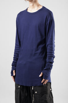 画像をギャラリービューアに読み込む, thom/krom OUTSIDE SEAMS LONG SLEEVE T-SHIRT / LIGHT &amp; SOFT RIB COTTON (ECLIPSE BLUE)