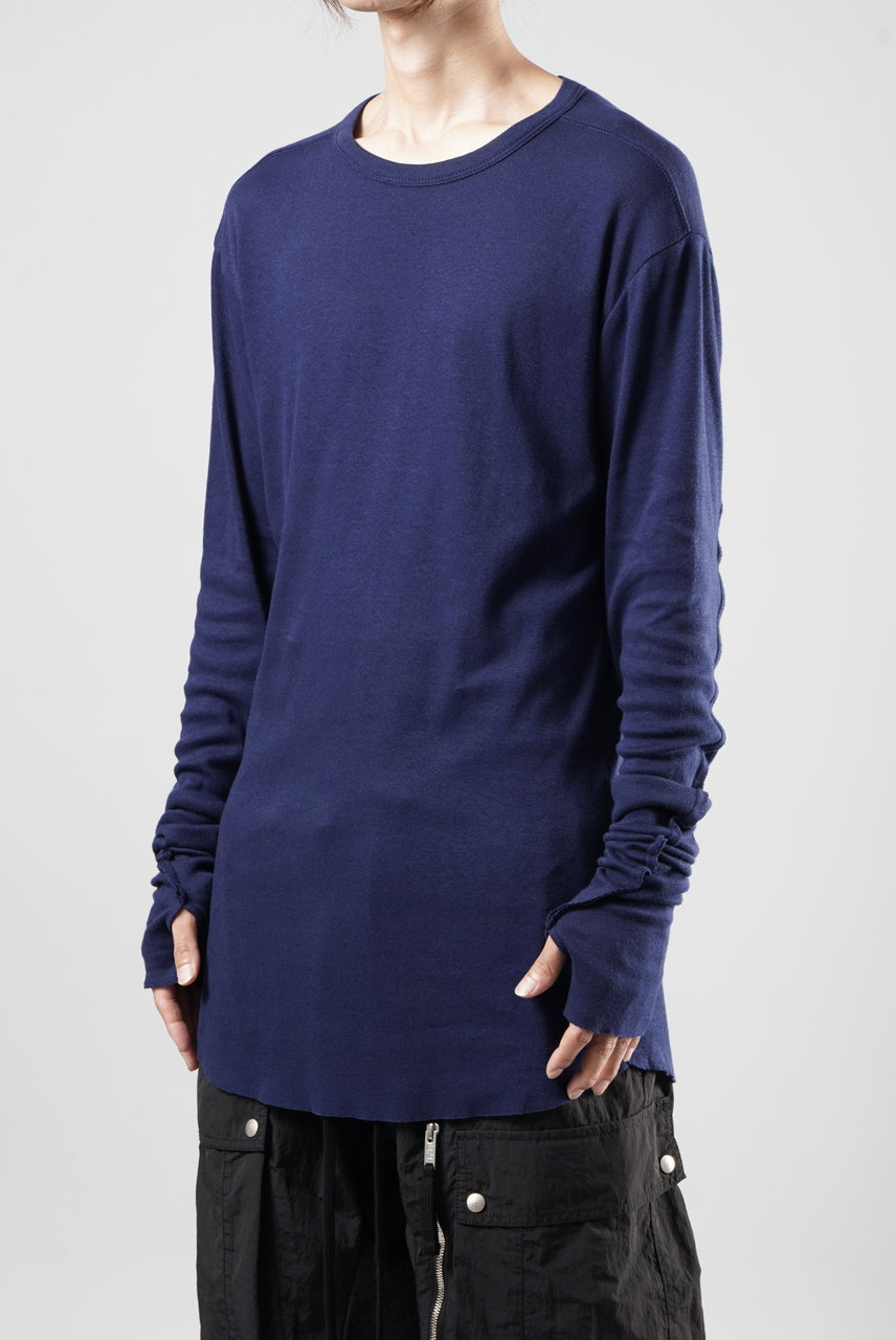 画像をギャラリービューアに読み込む, thom/krom OUTSIDE SEAMS LONG SLEEVE T-SHIRT / LIGHT &amp; SOFT RIB COTTON (ECLIPSE BLUE)