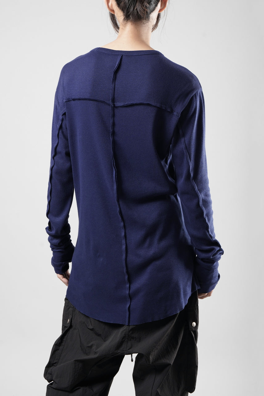 画像をギャラリービューアに読み込む, thom/krom OUTSIDE SEAMS LONG SLEEVE T-SHIRT / LIGHT &amp; SOFT RIB COTTON (ECLIPSE BLUE)