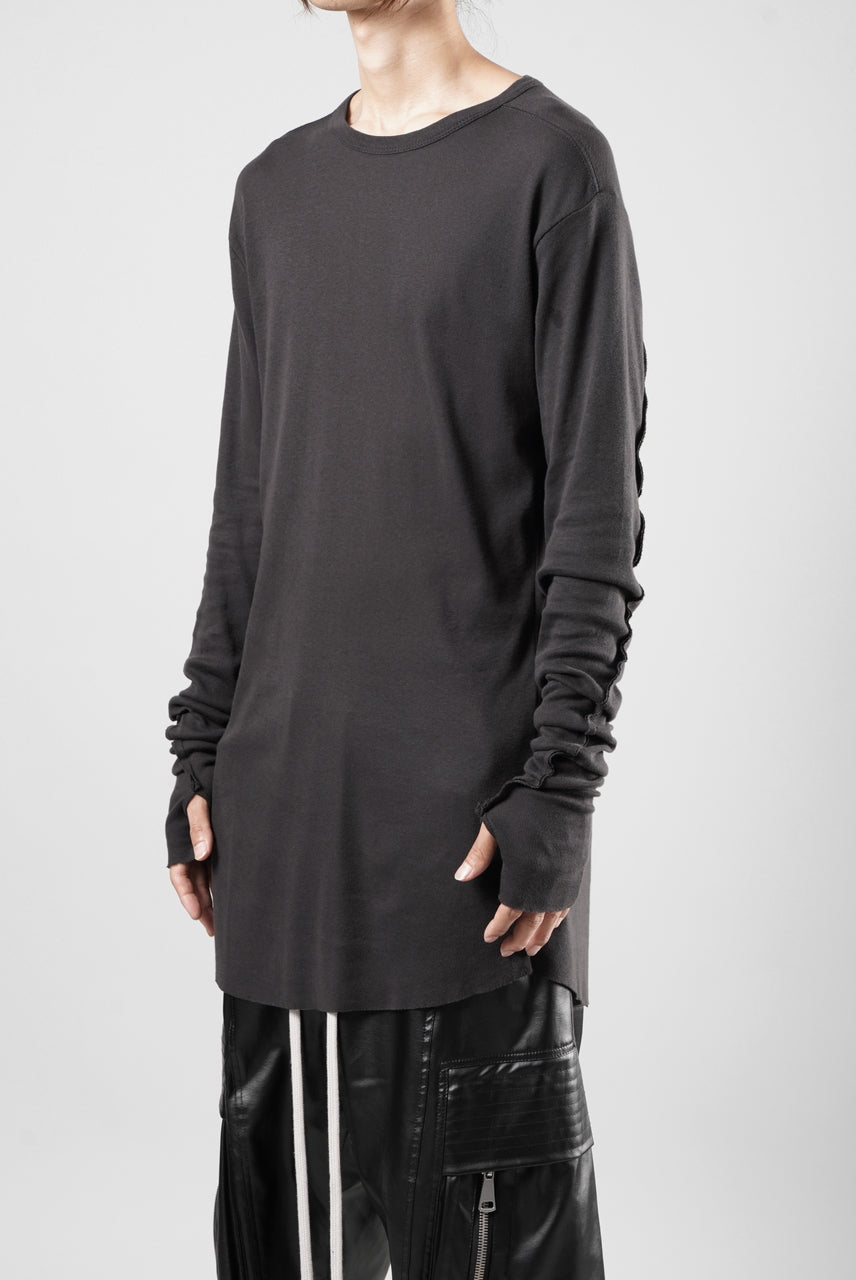 画像をギャラリービューアに読み込む, thom/krom OUTSIDE SEAMS LONG SLEEVE T-SHIRT / LIGHT &amp; SOFT RIB COTTON (COLD BROWN)