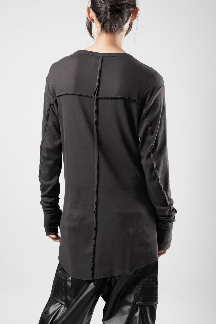 画像をギャラリービューアに読み込む, thom/krom OUTSIDE SEAMS LONG SLEEVE T-SHIRT / LIGHT &amp; SOFT RIB COTTON (COLD BROWN)