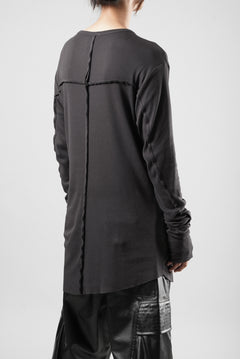画像をギャラリービューアに読み込む, thom/krom OUTSIDE SEAMS LONG SLEEVE T-SHIRT / LIGHT &amp; SOFT RIB COTTON (COLD BROWN)