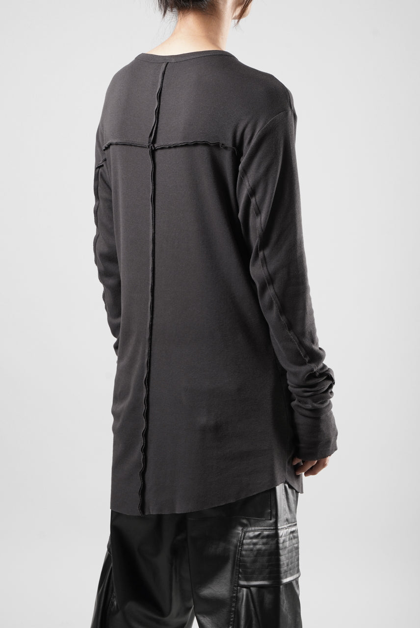 画像をギャラリービューアに読み込む, thom/krom OUTSIDE SEAMS LONG SLEEVE T-SHIRT / LIGHT &amp; SOFT RIB COTTON (COLD BROWN)
