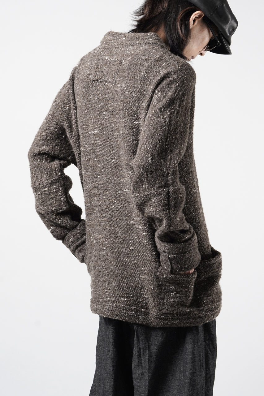 画像をギャラリービューアに読み込む, KLASICA "LIM" POCKET MOCK NECK JUMPER / NATURAL COLORED SHEEP NON DYED WOOL JERSEY (TAUPE)