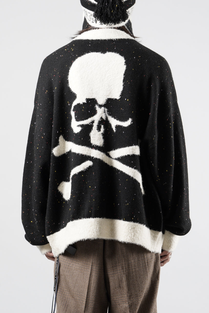 Load image into Gallery viewer, mastermind JAPAN CASHMERE TWEED CARDIGAN (BLACK)