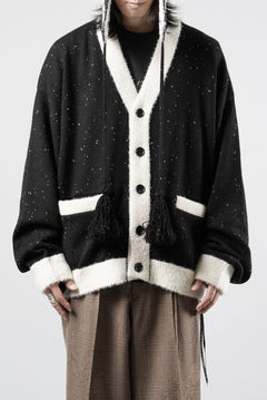 Load image into Gallery viewer, mastermind JAPAN CASHMERE TWEED CARDIGAN (BLACK)