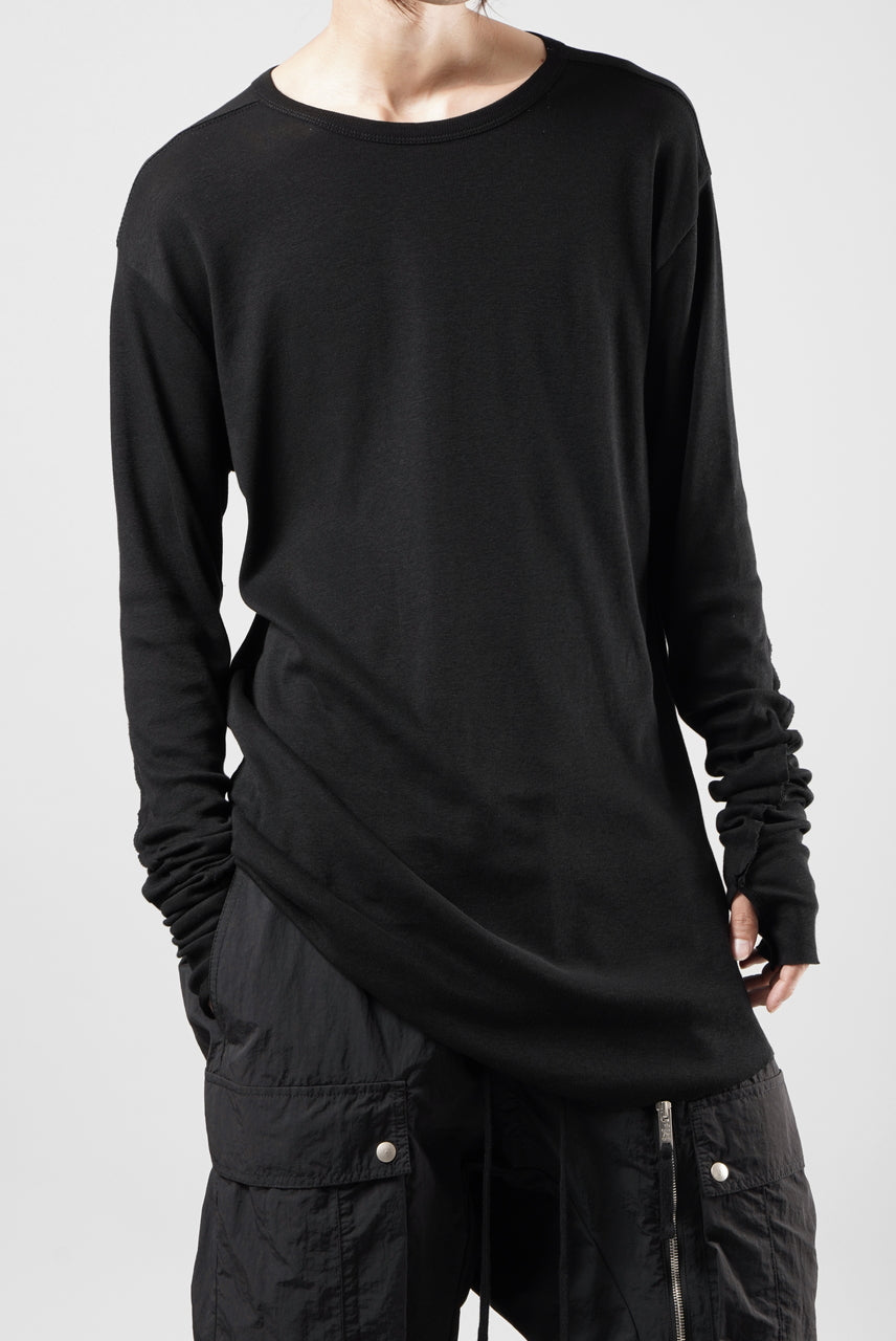 画像をギャラリービューアに読み込む, thom/krom OUTSIDE SEAMS LONG SLEEVE T-SHIRT / LIGHT &amp; SOFT RIB COTTON (BLACK)