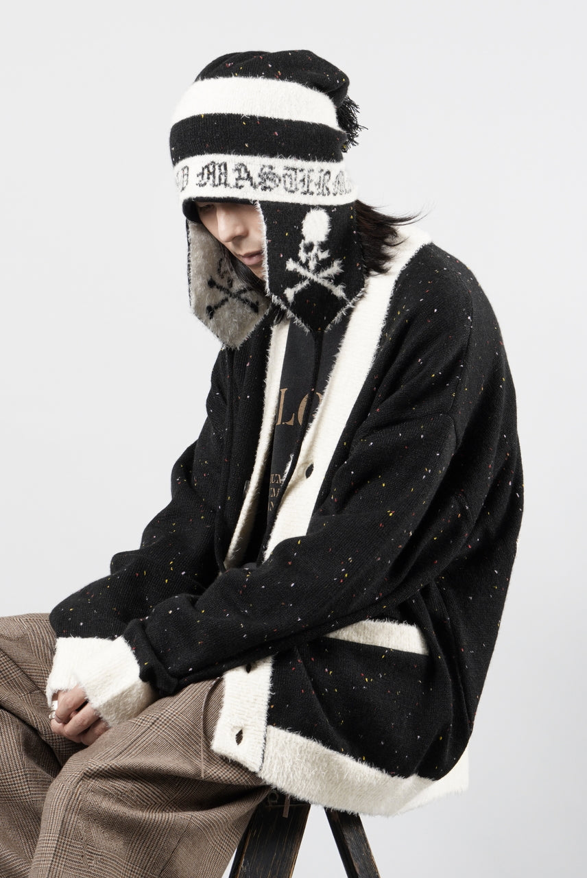 Load image into Gallery viewer, mastermind JAPAN CASHMERE TWEED CARDIGAN (BLACK)