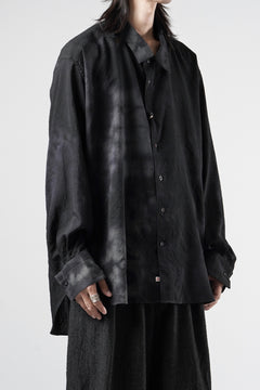 画像をギャラリービューアに読み込む, KLASICA "SH-053-MU" PLAIN BIG SHIRTS / ”KAGO-ZOME" DYED MUSLIN (BLACK GRAY)