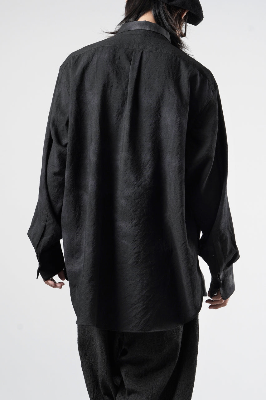画像をギャラリービューアに読み込む, KLASICA "SH-053-MU" PLAIN BIG SHIRTS / ”KAGO-ZOME" DYED MUSLIN (BLACK GRAY)