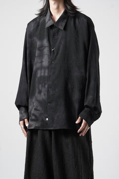 画像をギャラリービューアに読み込む, KLASICA "SH-053-MU" PLAIN BIG SHIRTS / ”KAGO-ZOME" DYED MUSLIN (BLACK GRAY)