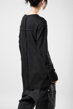 画像をギャラリービューアに読み込む, thom/krom OUTSIDE SEAMS LONG SLEEVE T-SHIRT / LIGHT &amp; SOFT RIB COTTON (BLACK)
