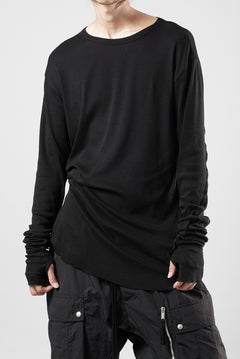 画像をギャラリービューアに読み込む, thom/krom OUTSIDE SEAMS LONG SLEEVE T-SHIRT / LIGHT &amp; SOFT RIB COTTON (BLACK)