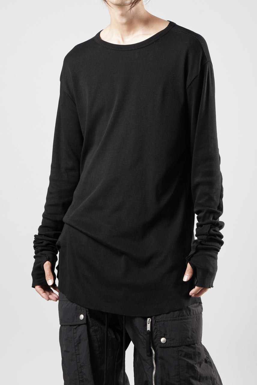 画像をギャラリービューアに読み込む, thom/krom OUTSIDE SEAMS LONG SLEEVE T-SHIRT / LIGHT &amp; SOFT RIB COTTON (BLACK)