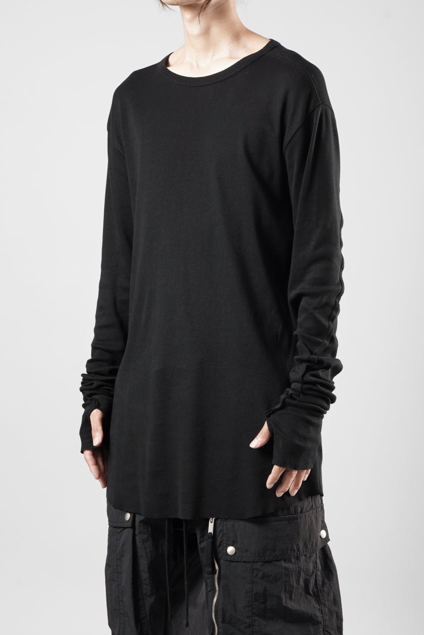 画像をギャラリービューアに読み込む, thom/krom OUTSIDE SEAMS LONG SLEEVE T-SHIRT / LIGHT &amp; SOFT RIB COTTON (BLACK)