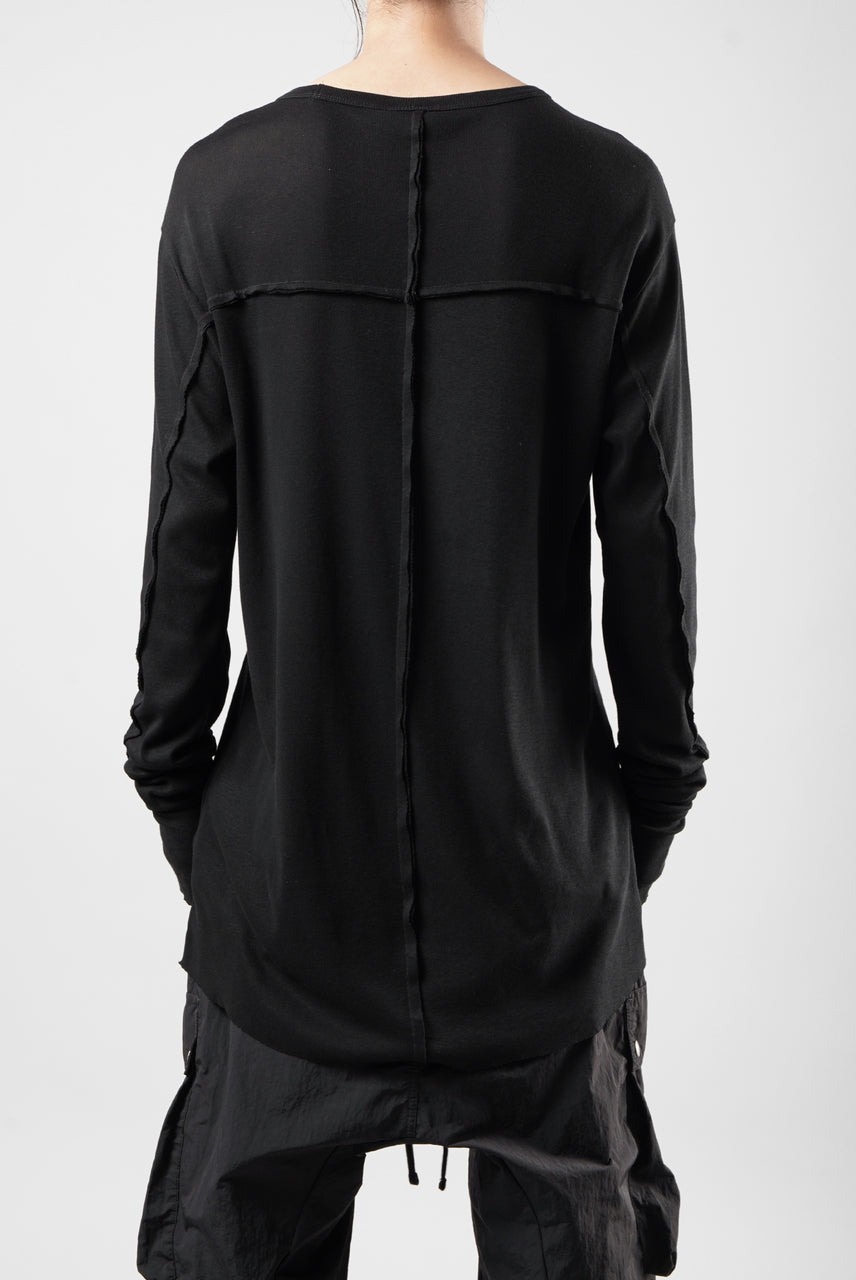 画像をギャラリービューアに読み込む, thom/krom OUTSIDE SEAMS LONG SLEEVE T-SHIRT / LIGHT &amp; SOFT RIB COTTON (BLACK)