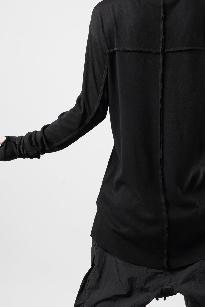 画像をギャラリービューアに読み込む, thom/krom OUTSIDE SEAMS LONG SLEEVE T-SHIRT / LIGHT &amp; SOFT RIB COTTON (BLACK)