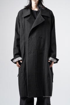 画像をギャラリービューアに読み込む, Professor.E TAILORED DB TRENCH COAT (BLACK)