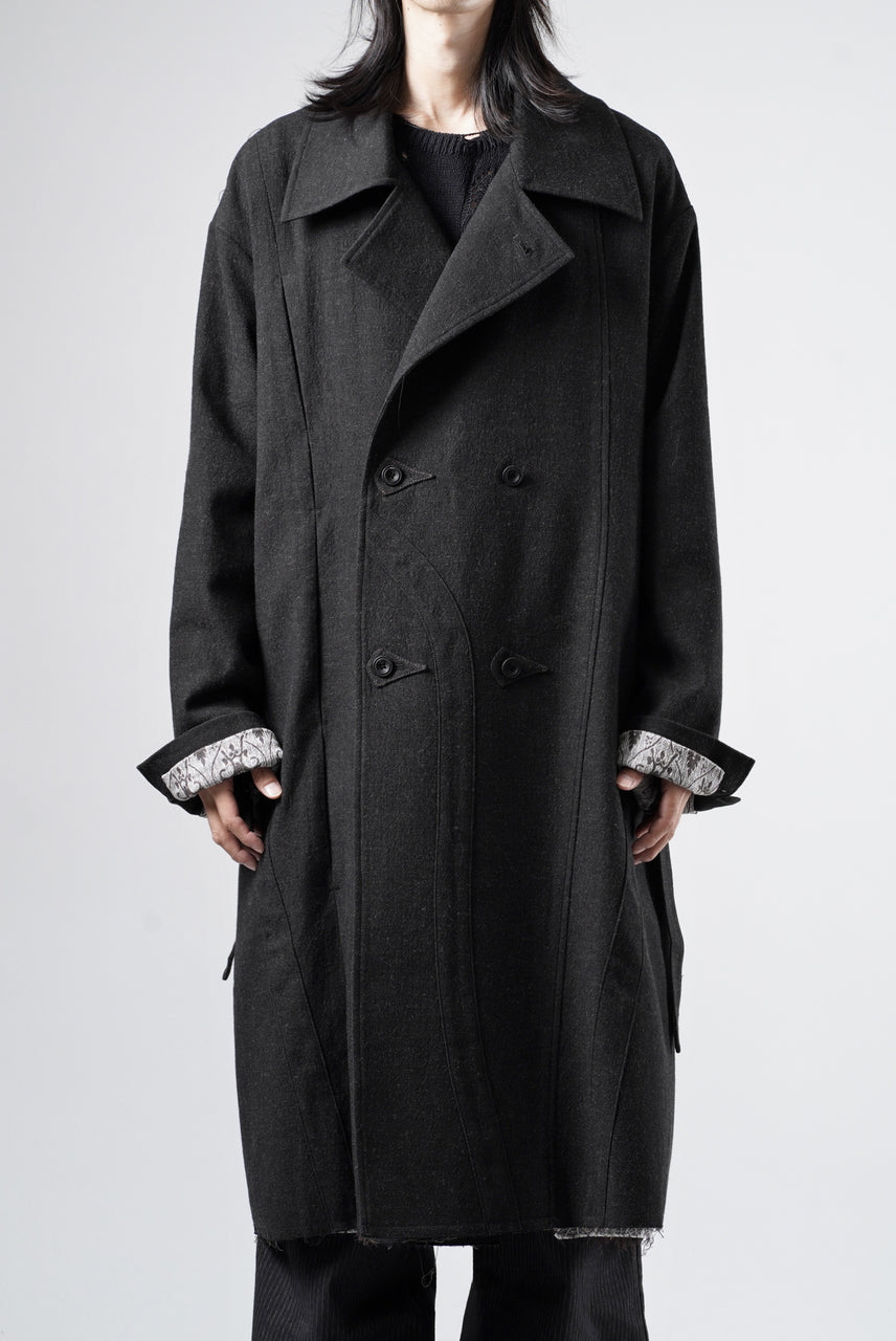 画像をギャラリービューアに読み込む, Professor.E TAILORED DB TRENCH COAT (BLACK)