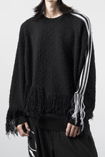 画像をギャラリービューアに読み込む, Y-3 Yohji Yamamoto KNITTED 3 STRIPES FRINGY SWEATER (BLACK)