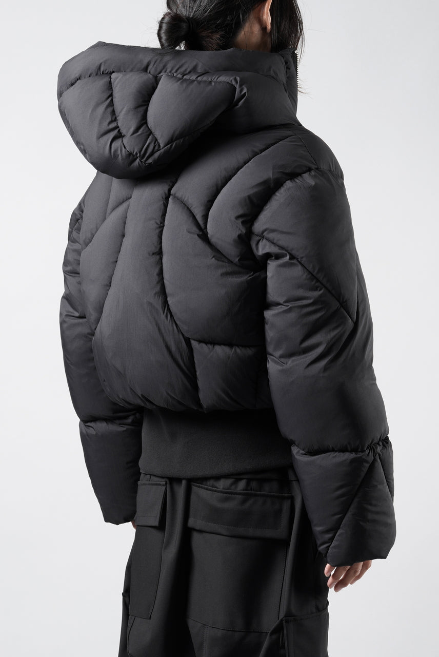 画像をギャラリービューアに読み込む, thom/krom HIGH NECK &amp; BIG HOODIE JACKET / WARM PUFFER (BLACK)