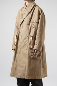 画像をギャラリービューアに読み込む, A TENTATIVE ATELIER exclusive Josef K. SHAWL COLLAR MILITARY COAT w FLEECE LINING (TAN)