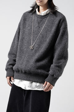 Load image into Gallery viewer, PORTER CLASSIC BABY ALPACA / CASHMERE DOUBLE FACE CREWNECK (CHARCOAL GREY)