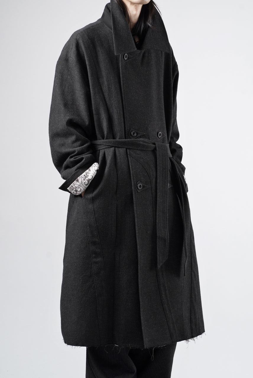 画像をギャラリービューアに読み込む, Professor.E TAILORED DB TRENCH COAT (BLACK)