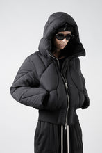 画像をギャラリービューアに読み込む, thom/krom HIGH NECK &amp; BIG HOODIE JACKET / WARM PUFFER (BLACK)