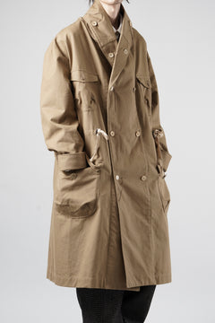 画像をギャラリービューアに読み込む, A TENTATIVE ATELIER exclusive Josef K. SHAWL COLLAR MILITARY COAT w FLEECE LINING (TAN)