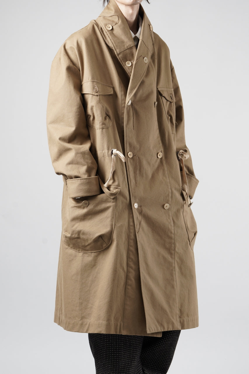 画像をギャラリービューアに読み込む, A TENTATIVE ATELIER exclusive Josef K. SHAWL COLLAR MILITARY COAT w FLEECE LINING (TAN)