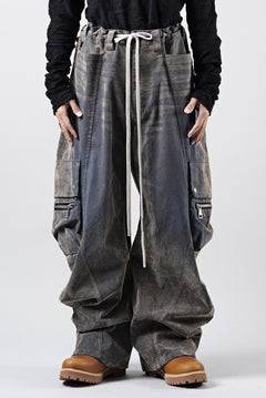 画像をギャラリービューアに読み込む, A.F ARTEFACT CURVED WIDE CARGO PANTS / ENZYME WASHED DENIM (BEIGE)
