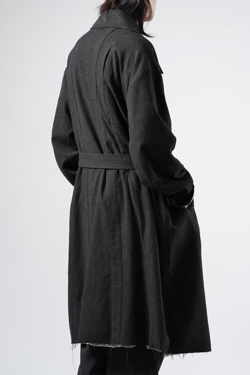 画像をギャラリービューアに読み込む, Professor.E TAILORED DB TRENCH COAT (BLACK)