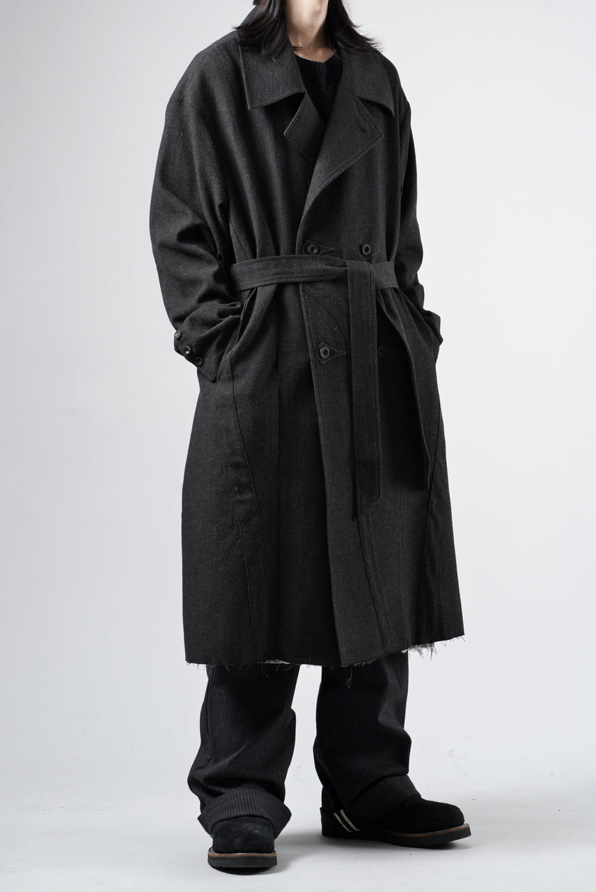 画像をギャラリービューアに読み込む, Professor.E TAILORED DB TRENCH COAT (BLACK)