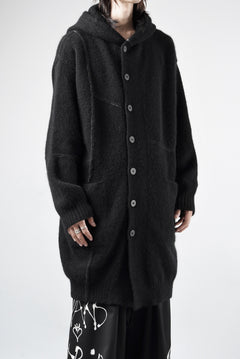 Load image into Gallery viewer, ISABEL BENENATO Yak Hooded Coat and Outer Seams Detail (BLACK)