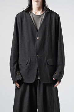 Load image into Gallery viewer, KLASICA "BELLE-SW" 2B V-CUT WORK JACKET / AMBIENCE ANTIQUE DRAPER (CACAO NIB)