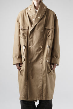 画像をギャラリービューアに読み込む, A TENTATIVE ATELIER exclusive Josef K. SHAWL COLLAR MILITARY COAT w FLEECE LINING (TAN)